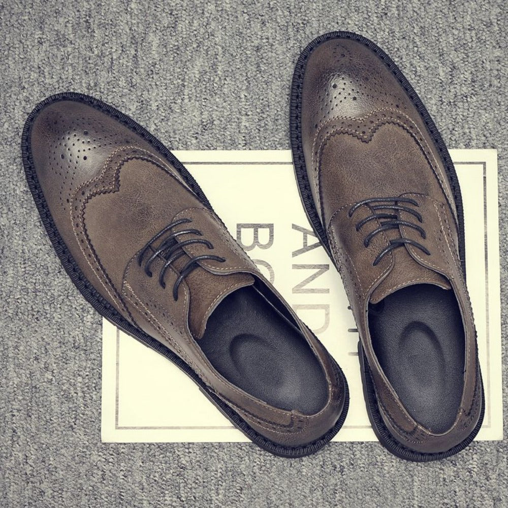 Leather Lace Up Oxford Dress Shoes for Men - Elide