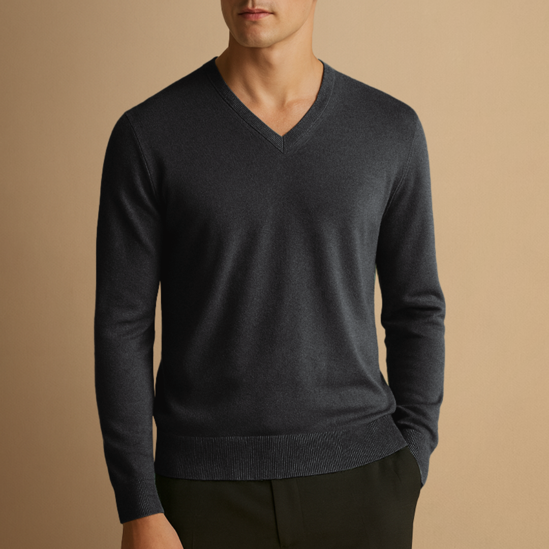 Men's V-Neck Jumper | Knitting
