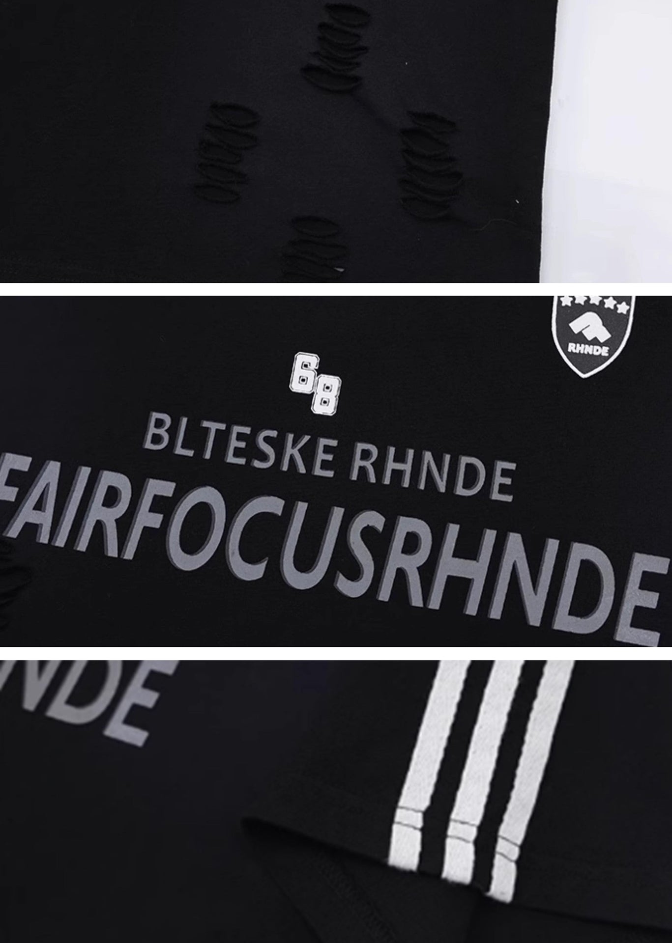 Hip Hop Washed Design Grunge Short Sleeve Top