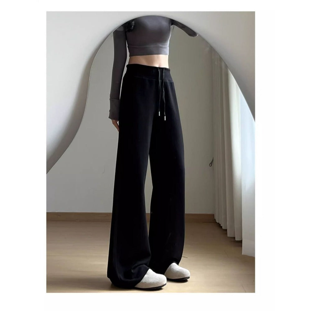 Wide Leg Lounge Pants with Drawstring for Women - Roberta