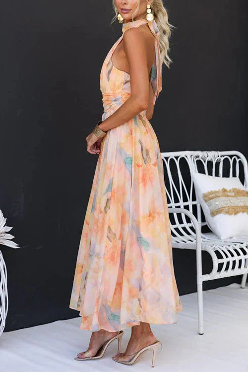 Party Watercolour Dress | Backless