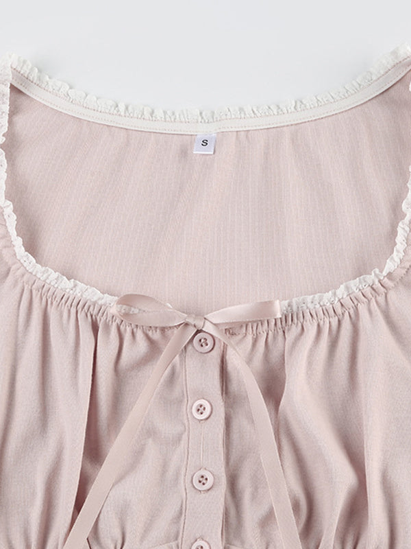 Pink Vintage Casual Short Sleeve Tee