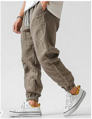 Men's Relaxed Fit Linen Pants | with Drawstring and Pockets