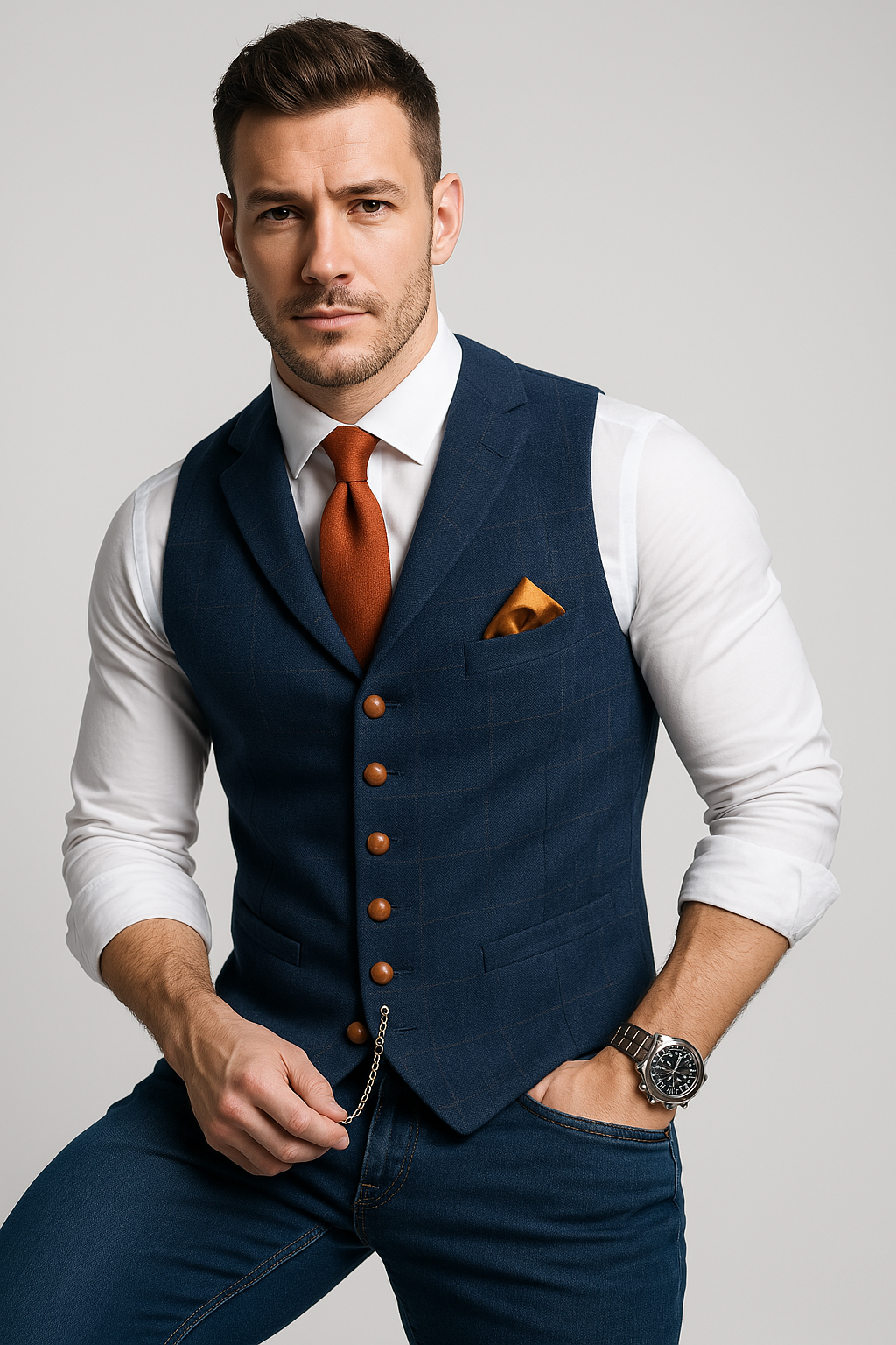Men's Tweed Waistcoat Vest | Checked