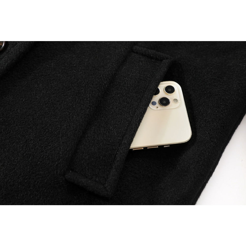 Double Breasted Long Coat with Belt for Women - Lucia