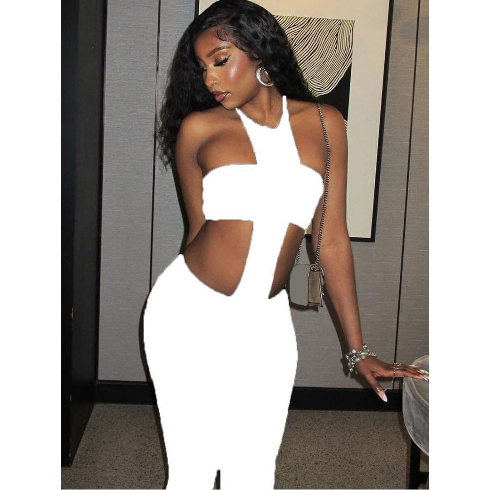 Cut Out Jumpsuit with Sleeveless Design for Women - Evelina