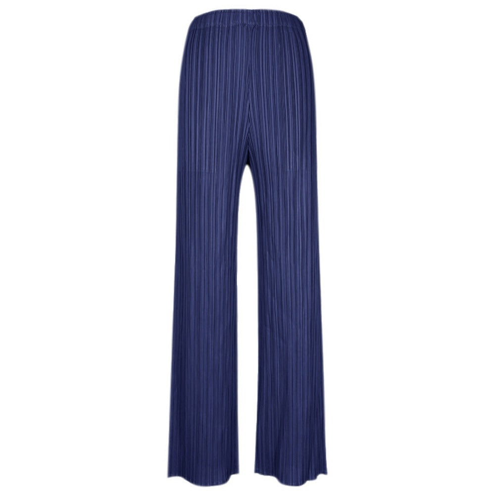 Pleated Wide Leg Pants with Elastic Waist for Women - Benedetta