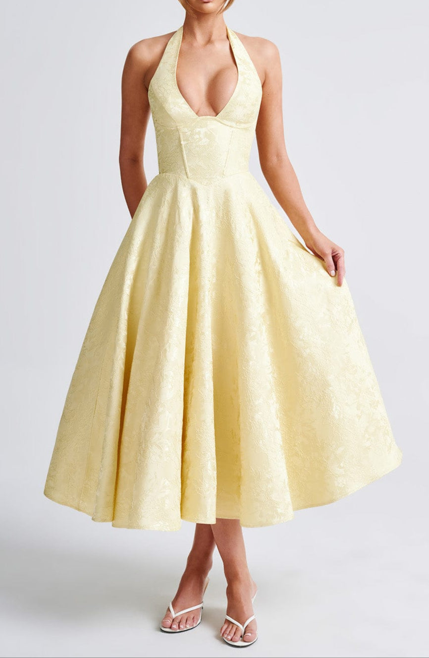 Liana Midi Dress - Lemon