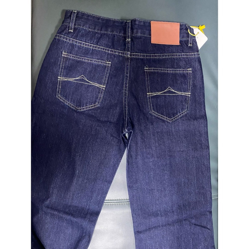 Dark Blue Wide Leg Denim Jeans for Women - Costanza