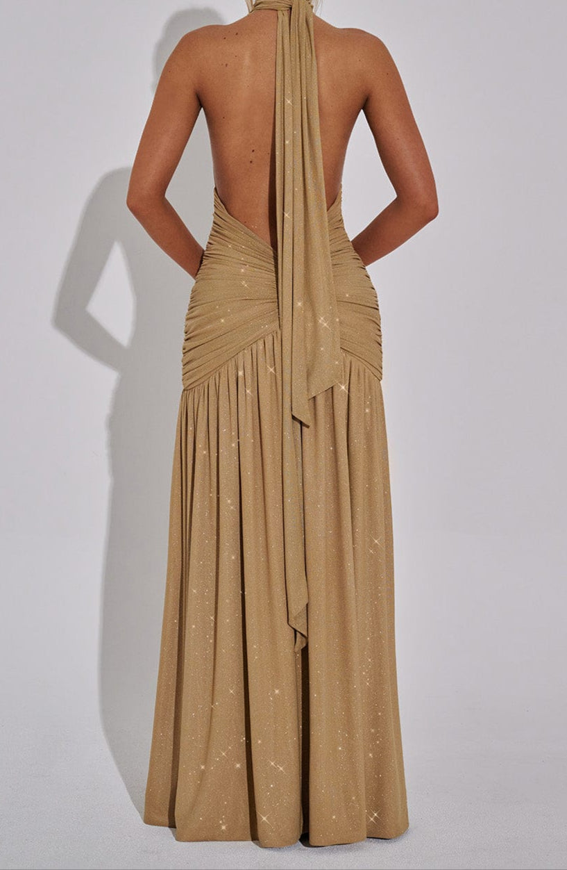 Aitana Maxi Dress - Gold Sparkle