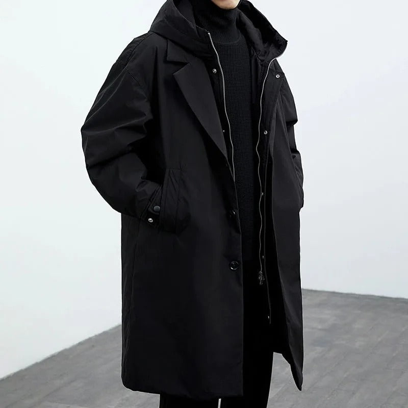 Men's Fake Two Pieces Trench Coat | Winter
