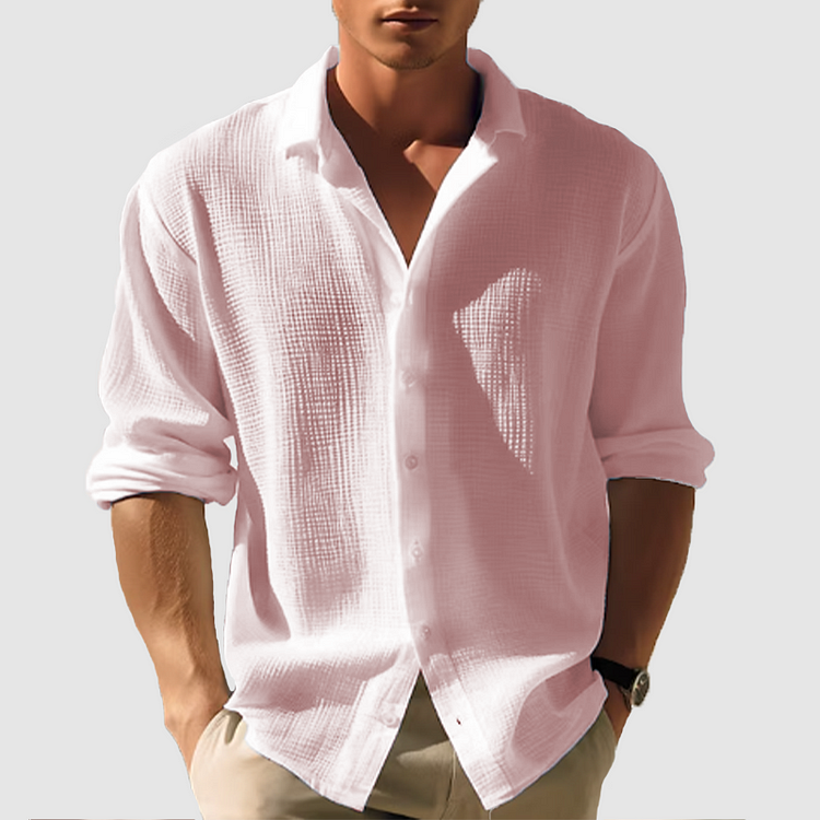Men's Waffle Knit Long Sleeve Shirt | Casual