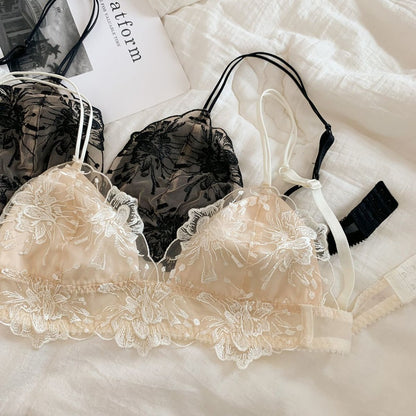 Floral Lace Bra and Panty Set for Women - Clelia