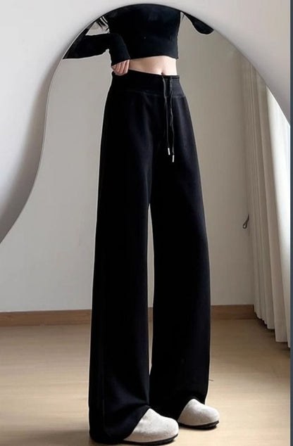 Wide Leg Lounge Pants with Drawstring for Women - Roberta