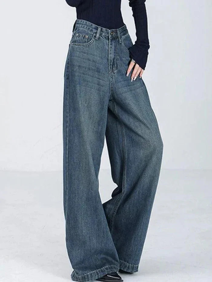 Blue Vintage Versatile High Rise Baggy Boyfriend Jeans