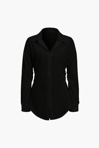 Classic Solid Button Long-Sleeve Shirt