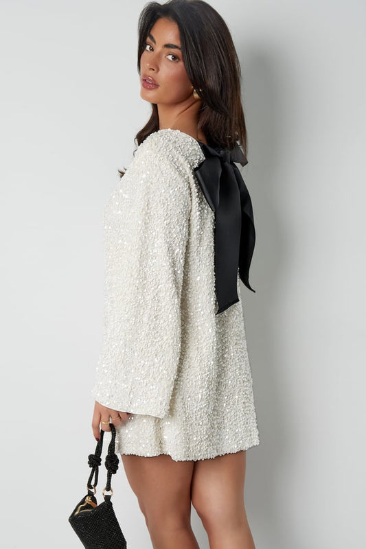 Women's Long Sleeve Wedding Guest Dress with Bow Details | Mini
