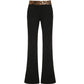 Leopard splice flared trousers with elastic waistband