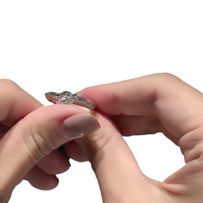 Sterling Silver Round Cut Zircon Stone Ring for Women - Fiammetta