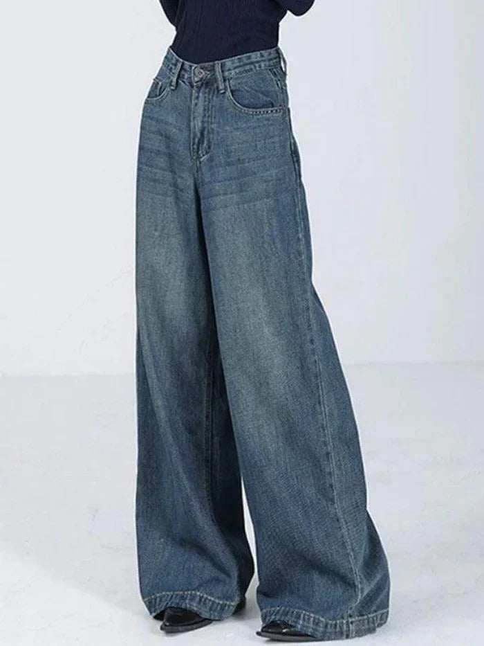 Blue Vintage Versatile High Rise Baggy Boyfriend Jeans