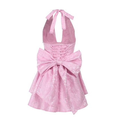 Halter Mini Dress with Flared Skirt for Women - Nives