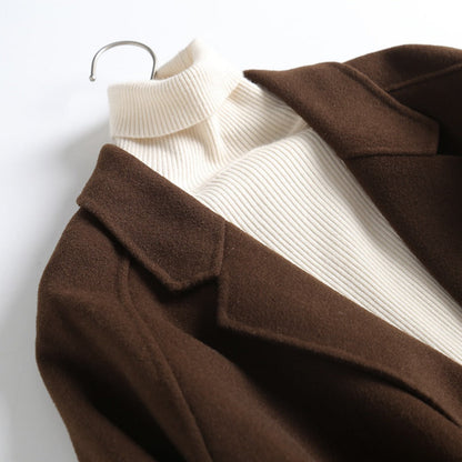 Double Breasted Wool Blend Coat for Women - Daria