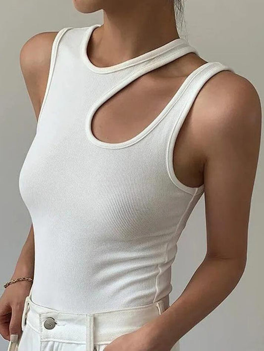 Solid Color Classic Cutout Tank Top