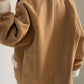 Vintage Braune Oversize Jacke mit Reverskragen aus Lammfellimitat