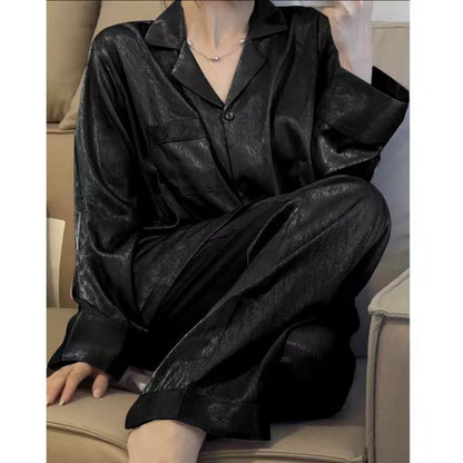 Satin Long Sleeve Pajama Set for Women - Claudia