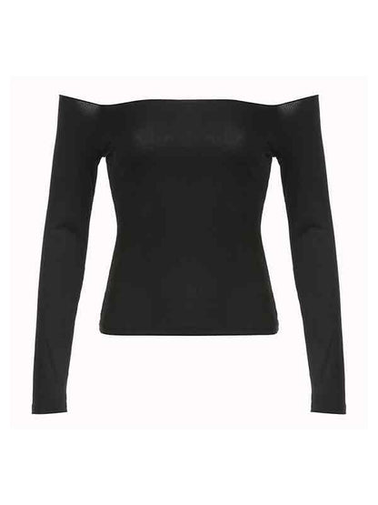 Classic Black Off Shoulder Long Sleeve Top