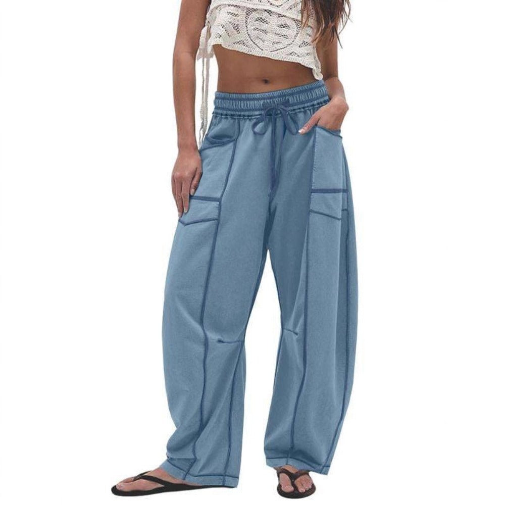 Wide Leg Cargo Pants with Pockets for Women - Vera