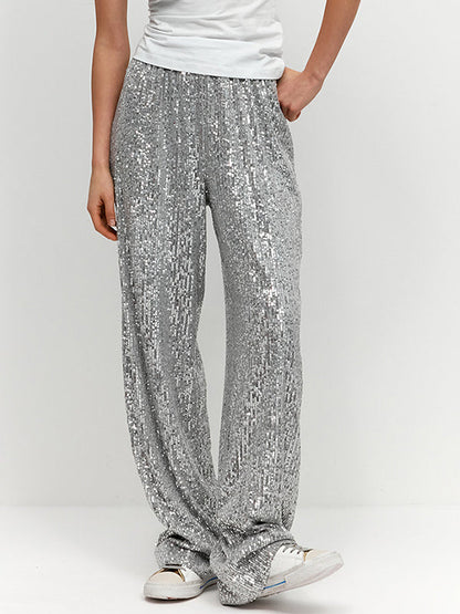 Sliver Vintage Sequin Wide Leg Pants