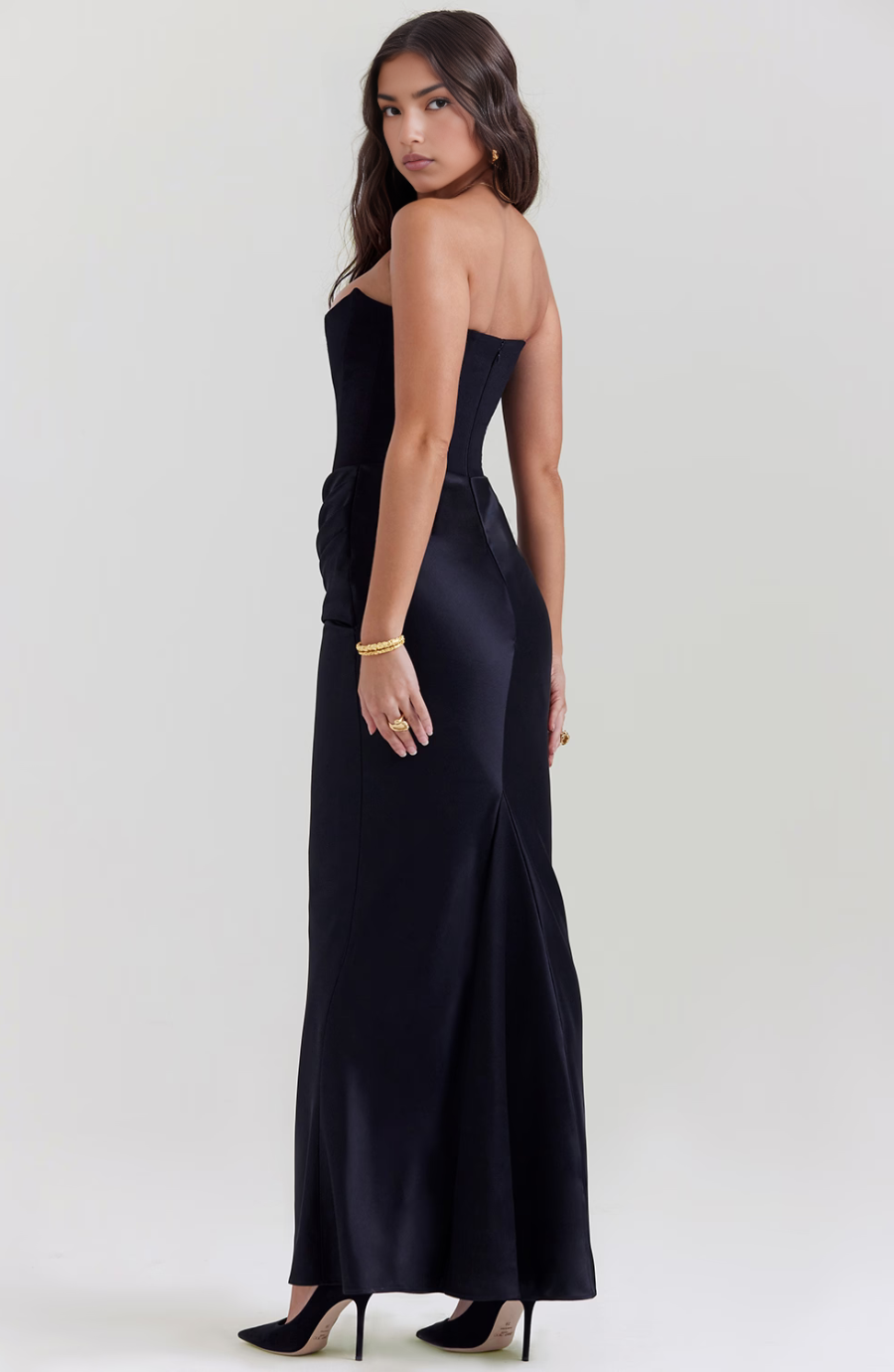 Strapless Maxi Dress with Ruffle Detail for Women - Paola
