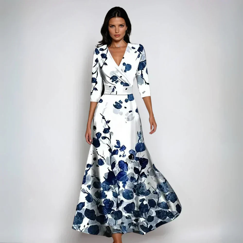 Women's Floral Print Wrap Maxi Dress | V-Neck