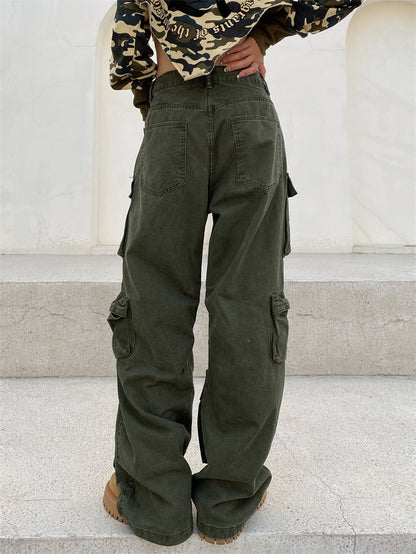 Vintage Baggy Cargo Jeans with Multiple Pockets