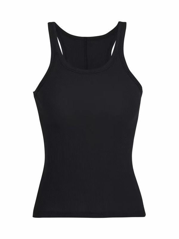 Basic Stretch Knit Cami Tank Top in White and Black