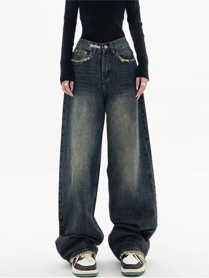 Washed Effect Vintage Baggy Boyfriend Jeans