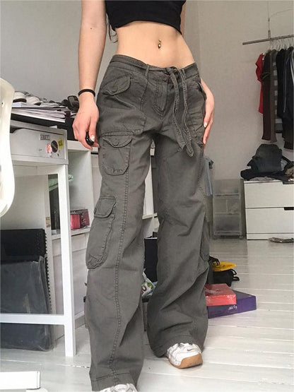 Grey 90s Vintage Cargo Pants with Cargo Pockets