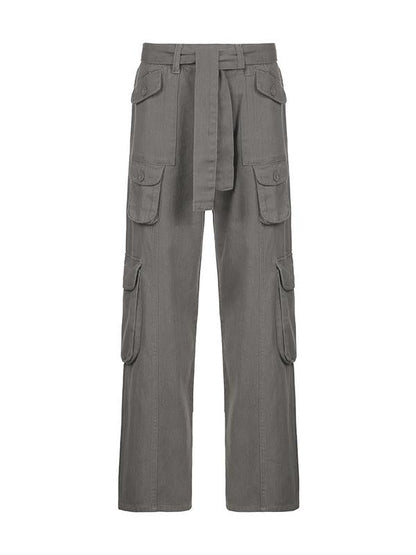 Grey 90s Vintage Cargo Pants with Cargo Pockets