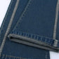 90s vintage flared denim pants with stripes on the side panels