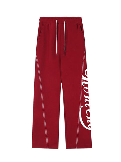 Old School Baggy Sweatpants with Letter Print