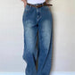 Vintage Blaue Boyfriend Jeans mit Verwaschenem Look