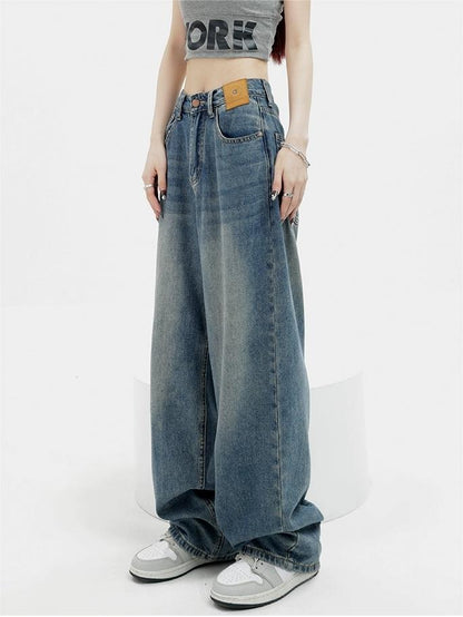 2000s Y2k Blue Wash Baggy Boyfriend Jeans