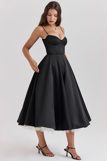 Women's Heart-Shaped Neckline Evening Dress | Midi