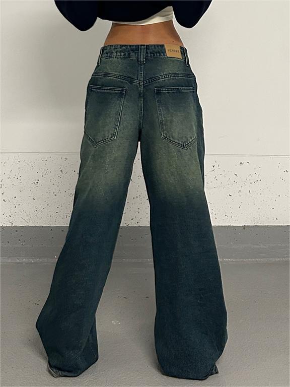 Distressed Dangle Mopping Boyfriend Jeans