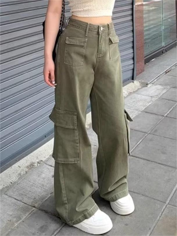 LUKE!!! Vintage 90s Green Cargo Jeans / 90s Vintage Green Cargo Jeans