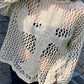 Long sleeve crochet knit top with cross motif