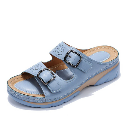 Women's Casual Wedge Sandals | With Adjustable Buckles