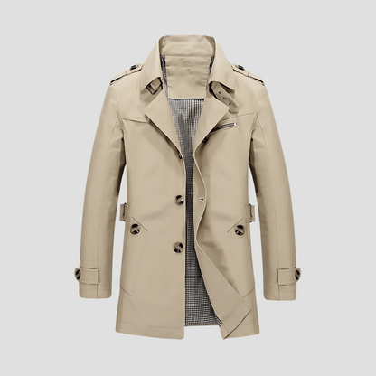 Men's Buttons Trench Coat | Leisure