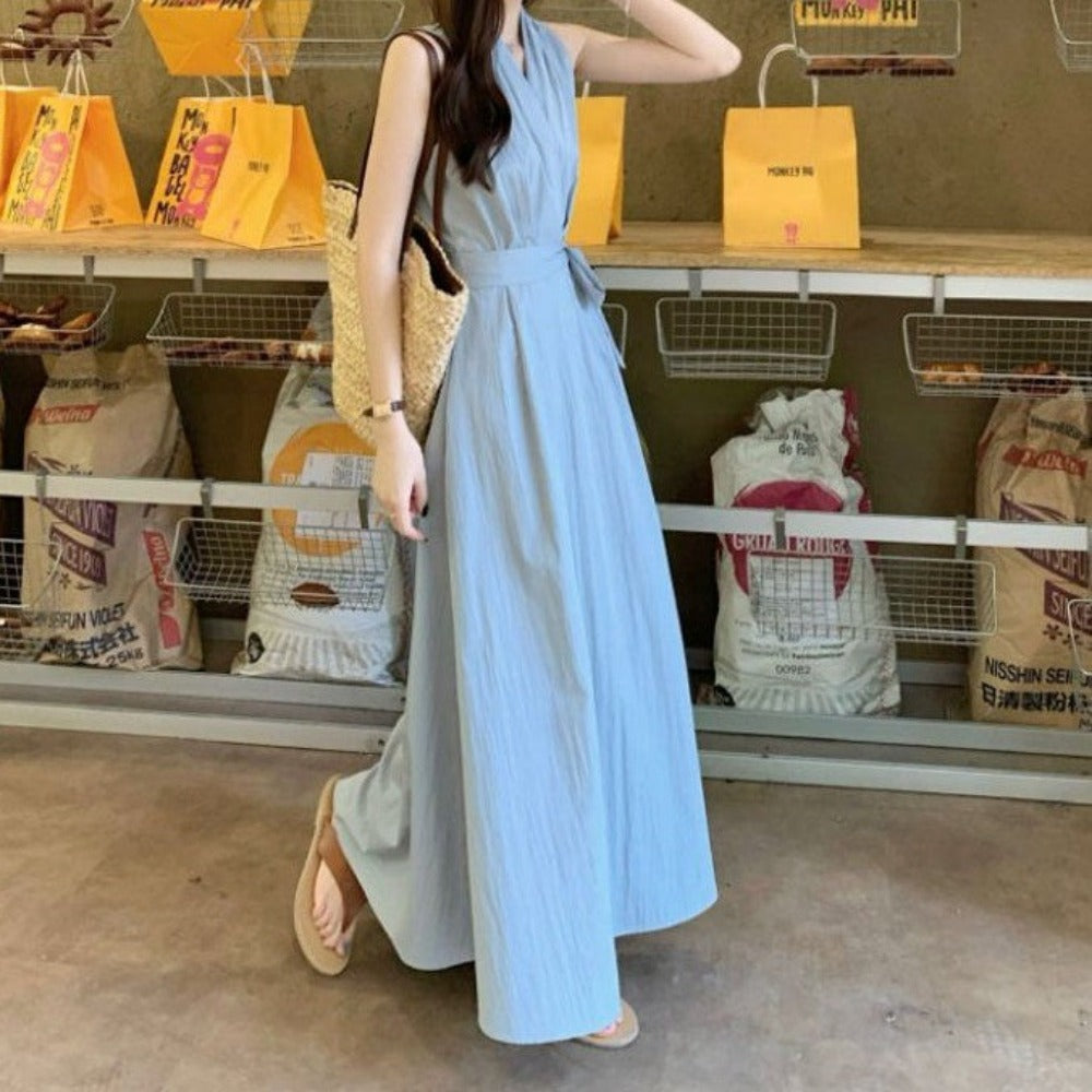 Sleeveless Maxi Dress with Belt for Women - Lidia